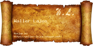 Waller Lajos névjegykártya